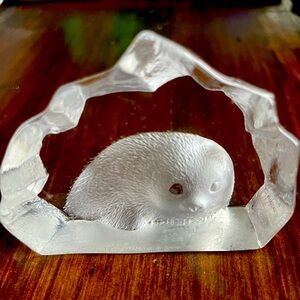 Baby Seal Etched in Crystal -Ornament